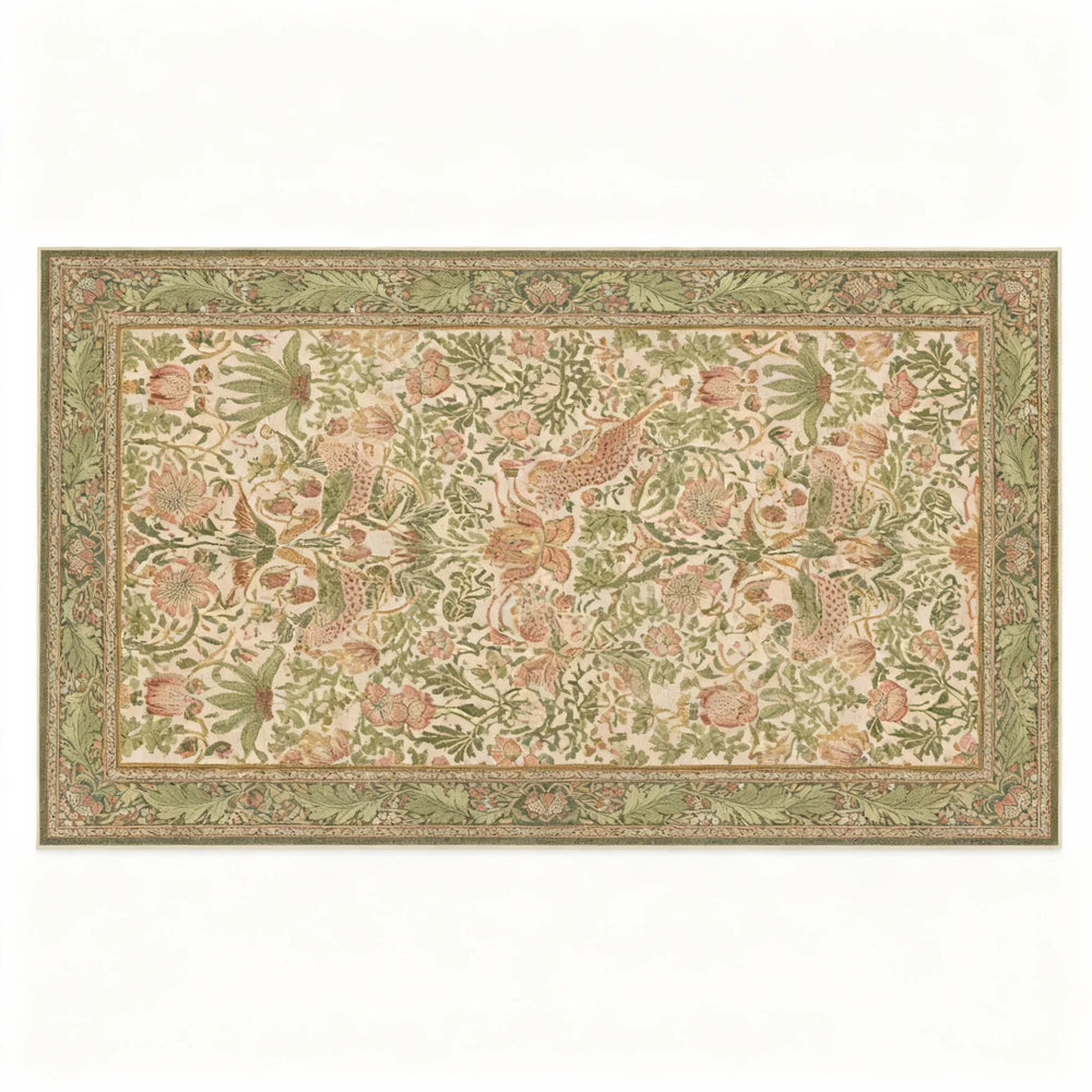 Vintage Botanical Area Rug - Floral Design variation