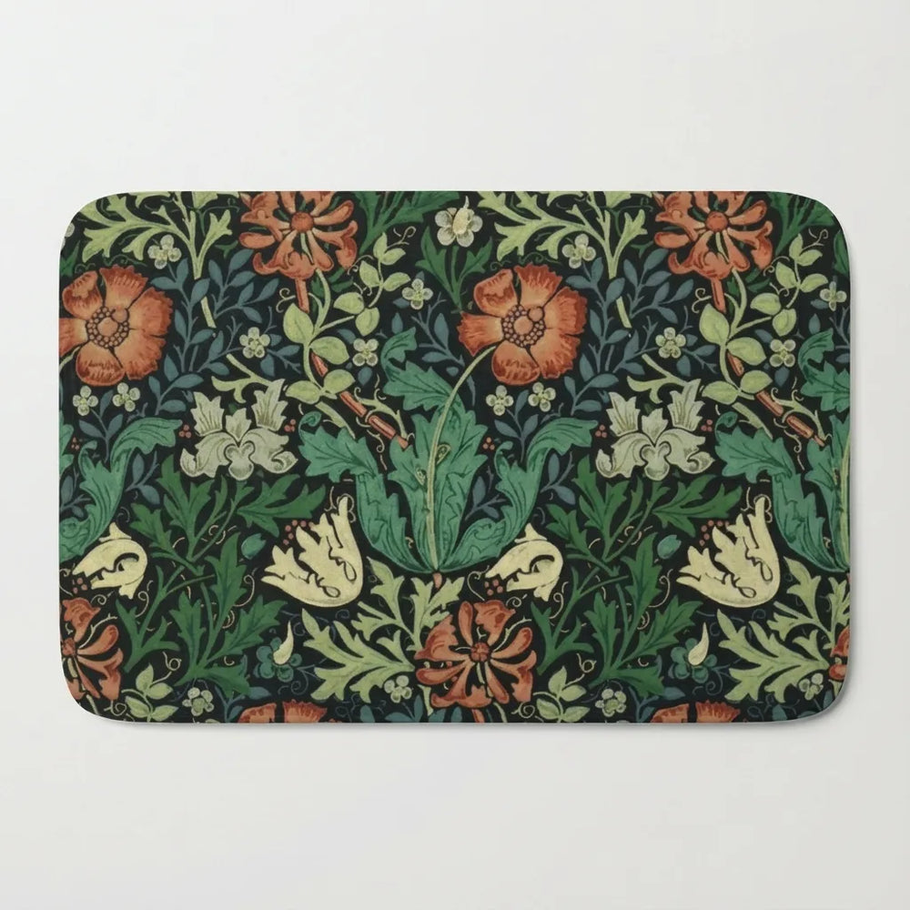 William Morris Doormat - Floral Arts & Crafts Design variation