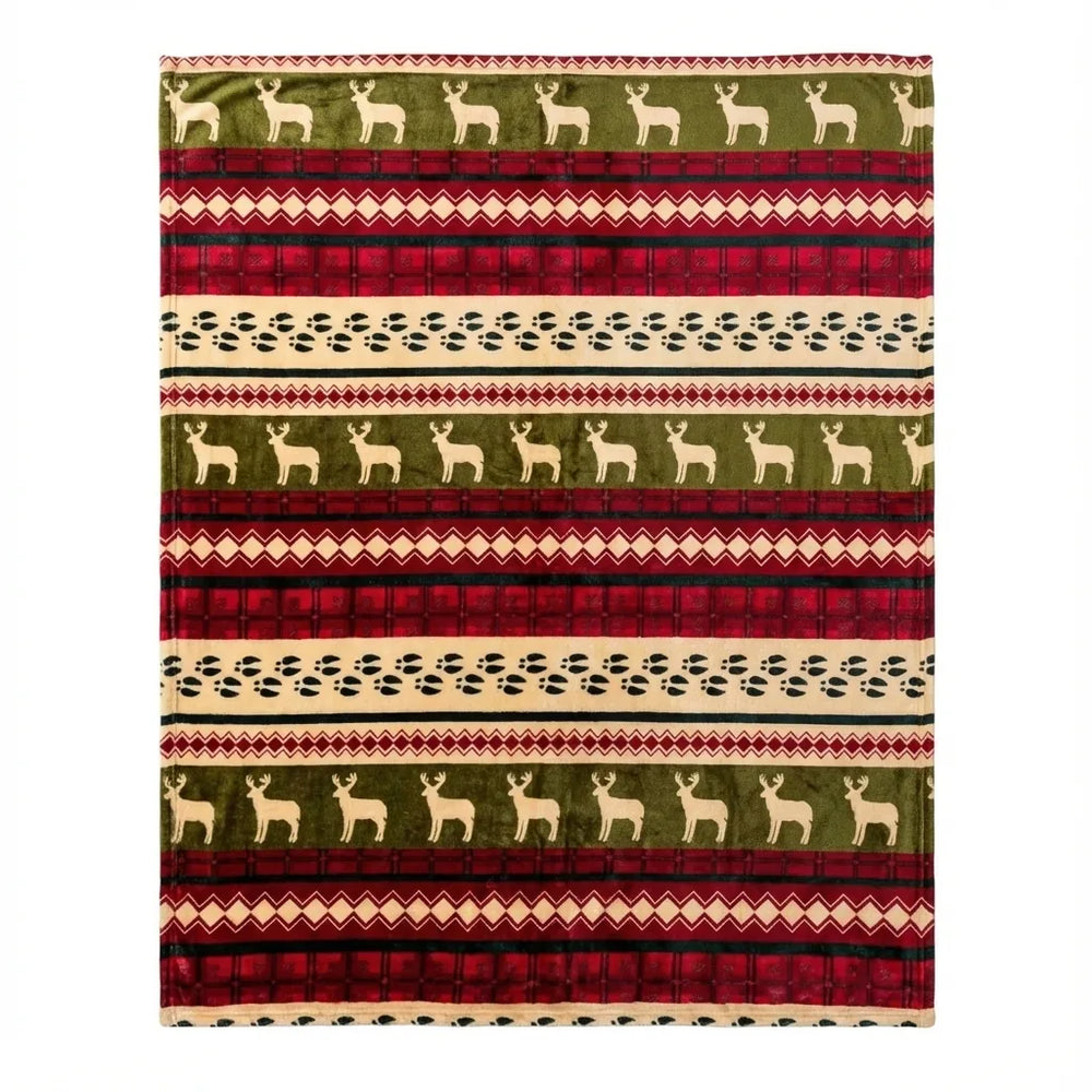 Fair Isle Christmas Throw - Soft Fleece Blanket variation