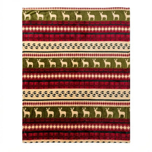 Fair Isle Christmas Throw - Soft Fleece Blanket variation
