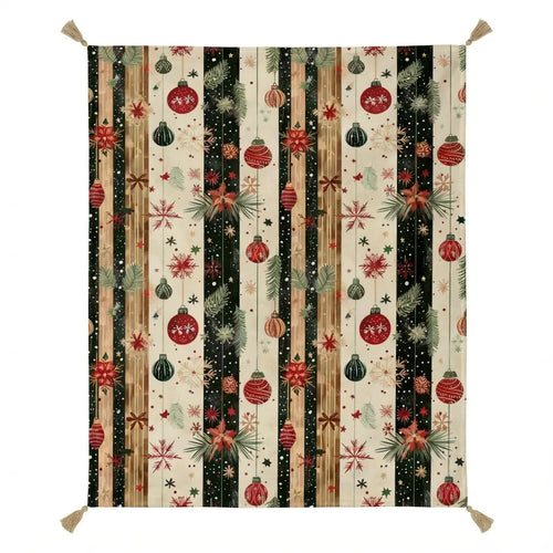 Christmas Ornament Throw Blanket - Vintage Fleece variation