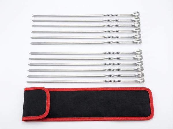 Stainless Steel BBQ Skewers - Flat Blade with Bag variation