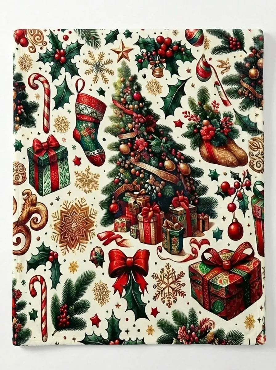 Festive Christmas Throw Blanket - Soft Holiday Print variation