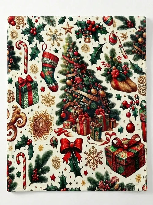 Festive Christmas Throw Blanket - Soft Holiday Print variation