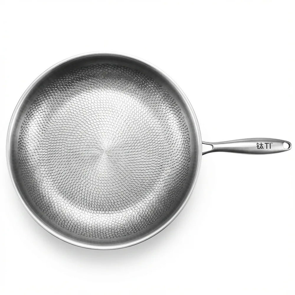 Titanium Honeycomb Wok - Non-Stick Stainless Steel variation