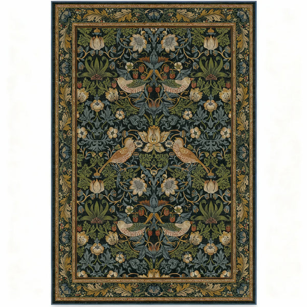 Vintage Botanical Area Rug - Floral Design variation