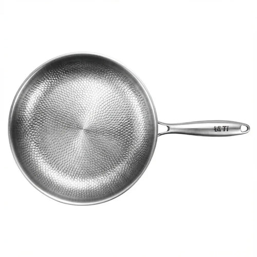 Titanium Honeycomb Wok - Non-Stick Stainless Steel variation