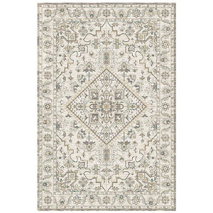 Vintage Persian Area Rug - Non-Slip Medallion Design - Vintage Gold