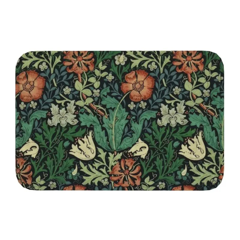 William Morris Doormat - Floral Pattern Non-Slip Mat - Compton