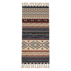 Boho Geometric Runner Rug with Tassel Fringe variation