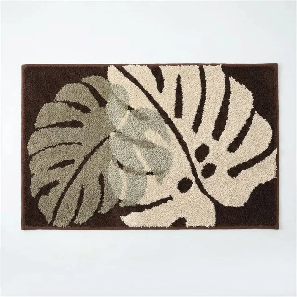 Tropical Leaf Bath Mat - Soft Absorbent Microfiber variation