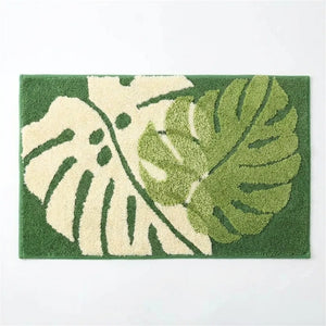 Tropical Leaf Bath Mat - Soft Absorbent Microfiber variation