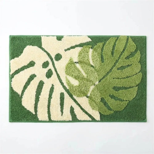 Tropical Leaf Bath Mat - Soft Absorbent Microfiber variation