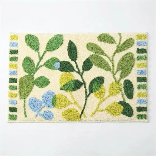 Botanical Bath Mat - Soft Absorbent Tufted Design variation