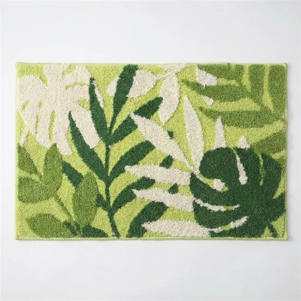 Tropical Leaf Bath Mat - Soft Absorbent Microfiber variation