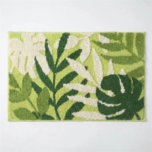 Tropical Leaf Bath Mat - Soft Absorbent Microfiber variation