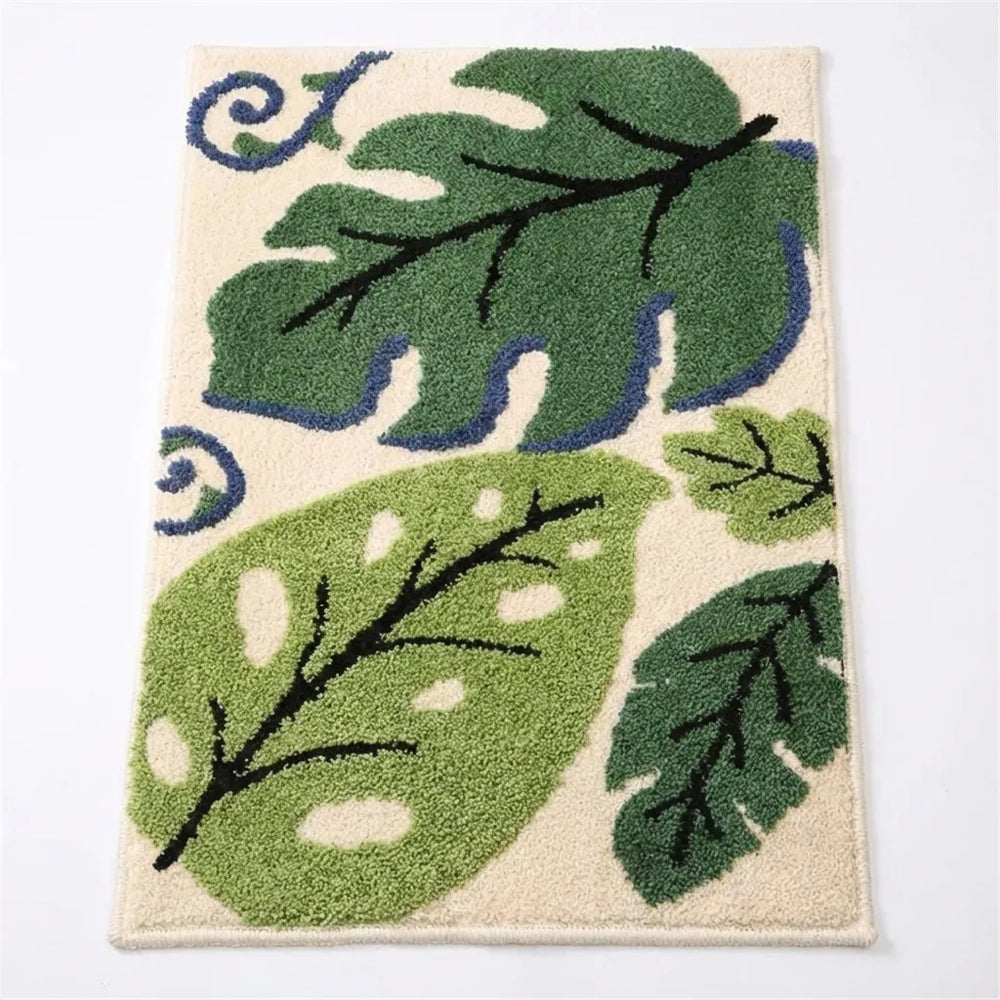 Tropical Leaf Bath Mat - Soft Absorbent Microfiber variation