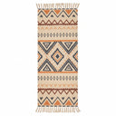 Boho Geometric Runner Rug with Tassel Fringe variation