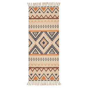 Boho Geometric Runner Rug with Tassel Fringe variation