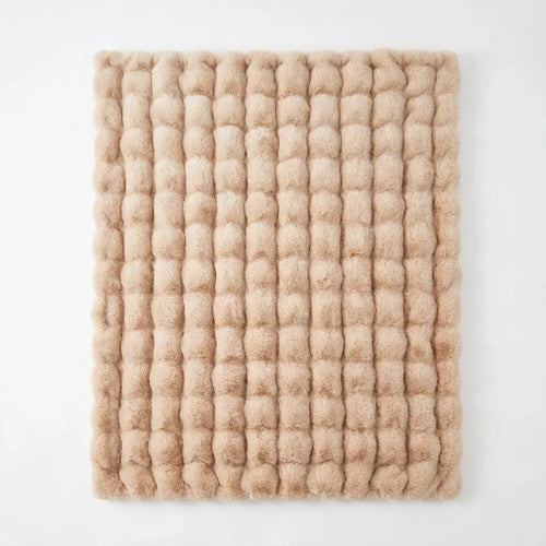 Faux Fur Throw Blanket - Plush Bubble Texture variation