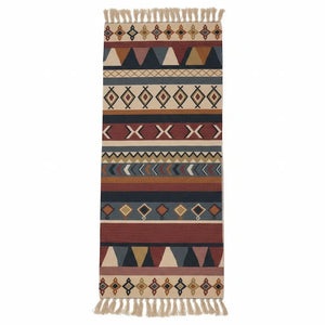 Boho Geometric Runner Rug with Tassel Fringe variation