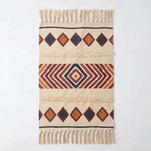 Boho Tassel Rug - Woven Cotton Accent Mat variation