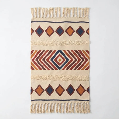 Boho Tassel Rug - Woven Cotton Accent Mat variation
