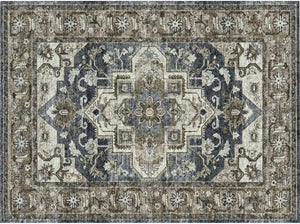 Persian Medallion Area Rug - Vintage Style Non-Slip variation