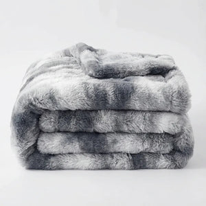 Faux Fur Throw Blanket - Ultra Plush Tie-Dye variation