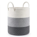 Woven Cotton Rope Storage Basket with Handles variation