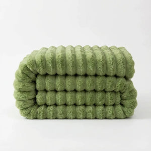 Ribbed Faux Fur Throw Blanket - Ultra Soft Plush variation