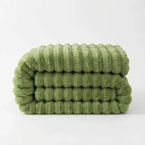 Ribbed Faux Fur Throw Blanket - Ultra Soft Plush variation