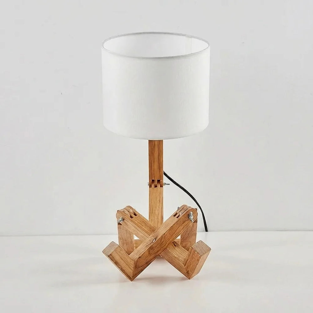 Posable Wooden Robot Table Lamp - Nordic Style variation