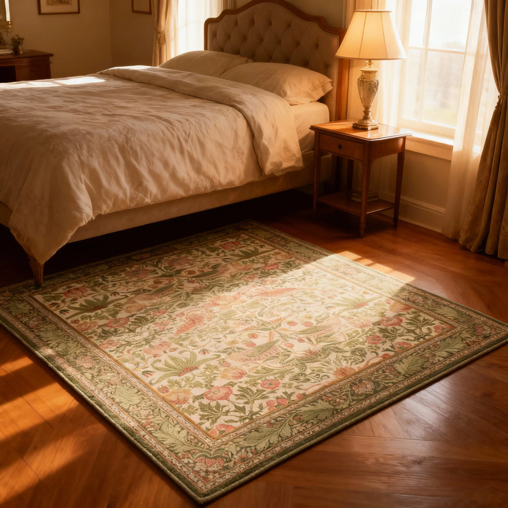 Vintage Botanical Area Rug - Floral Design variation