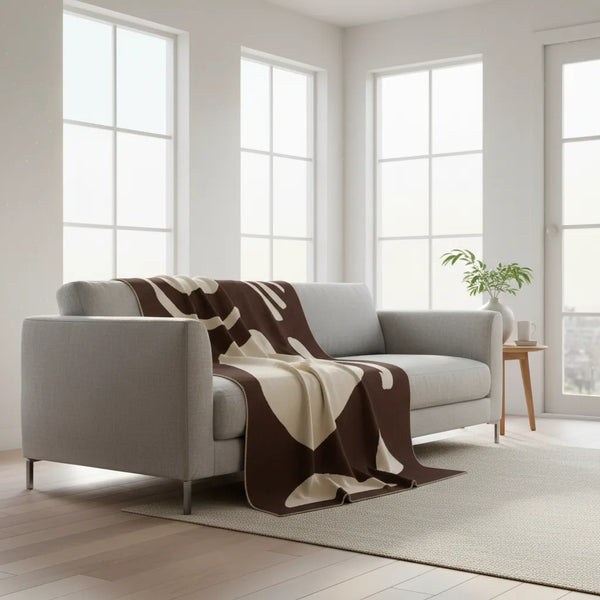 Abstract Knit Throw Blanket - Modern Cozy Design - Lifestyle Context