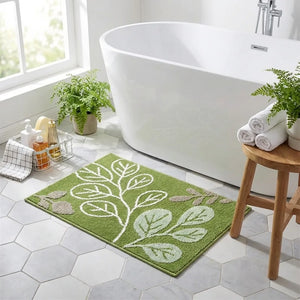 Botanical Bath Mat - Soft Absorbent Microfiber - Lifestyle Context