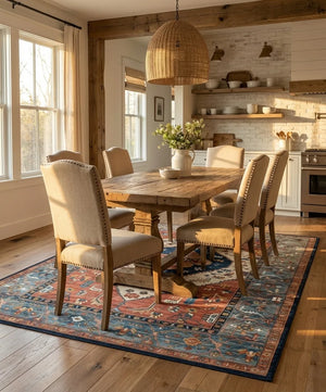 Vintage Persian Area Rug - Non-Slip Medallion Design - Lifestyle Context