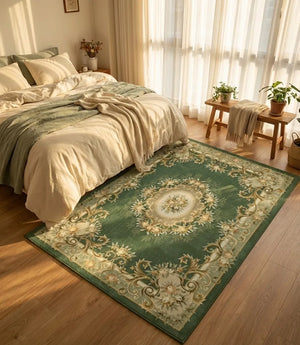 Vintage Persian Area Rug - Non-Slip Medallion Design - Lifestyle Context