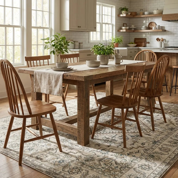 Vintage Persian Area Rug - Non-Slip Medallion Design - Lifestyle Context