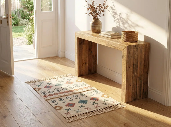 Boho Tassel Rug - Woven Cotton Accent Mat - Lifestyle Context