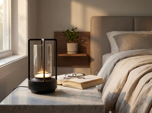 Cordless LED Table Lamp - Touch Dimmable Metal Lantern - Lifestyle Context