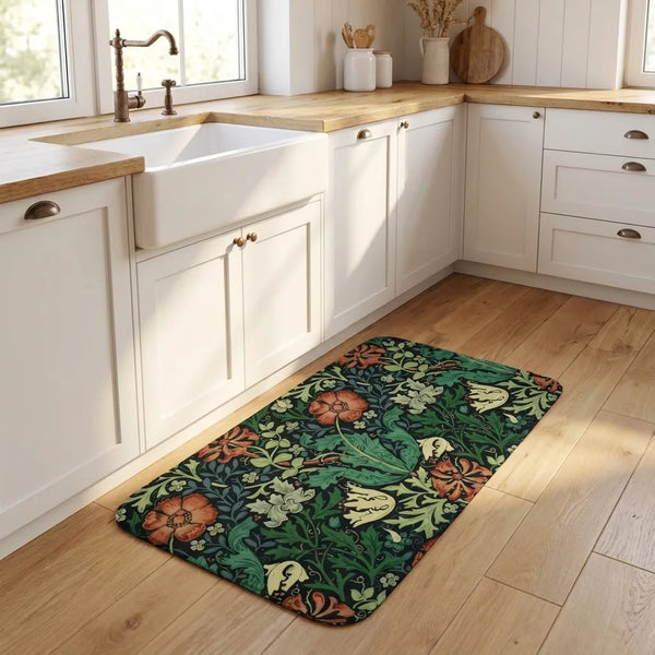 William Morris Doormat - Floral Pattern Non-Slip Mat - Lifestyle Context