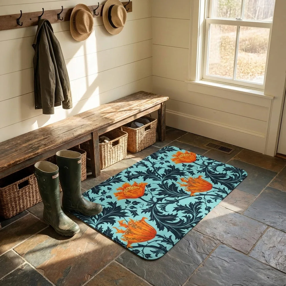 William Morris Mat - Washable Vintage Floral - Compton