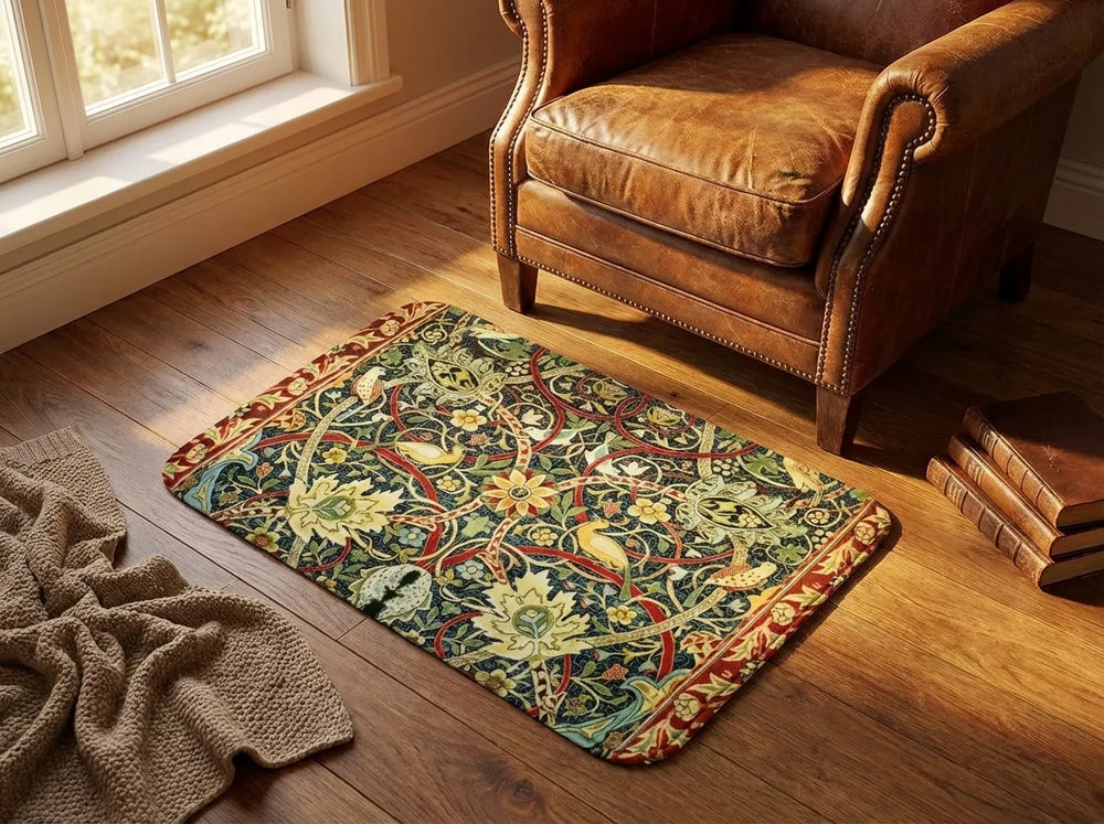 William Morris Floral Mat - Non-Slip Washable variation