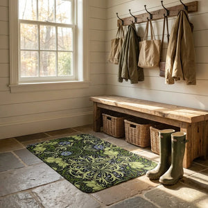 William Morris Doormat - Non-Slip Floral Design - Lifestyle Context