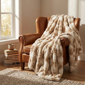 Plush Faux Fur Throw Blanket - Bubble Texture - Lifestyle Context