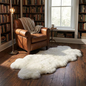 Sheepskin Runner Rug - Plush Double Pelt Design - Lifestyle Context