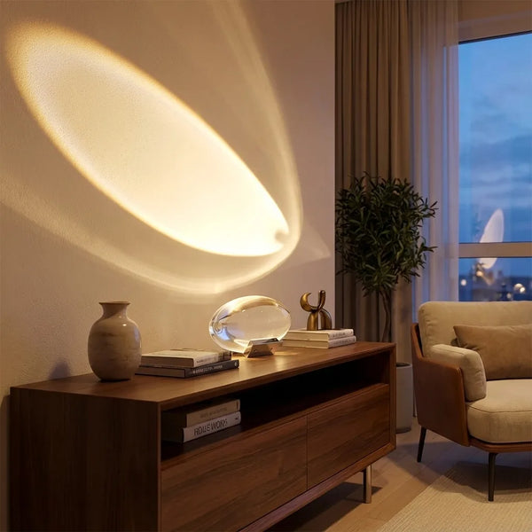 Crystal Projection Lamp - Ambient Mood Light Art - Lifestyle Context