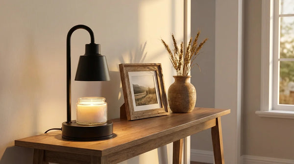 Candle Warmer Lamp - Modern Minimalist Metal - Lifestyle Context