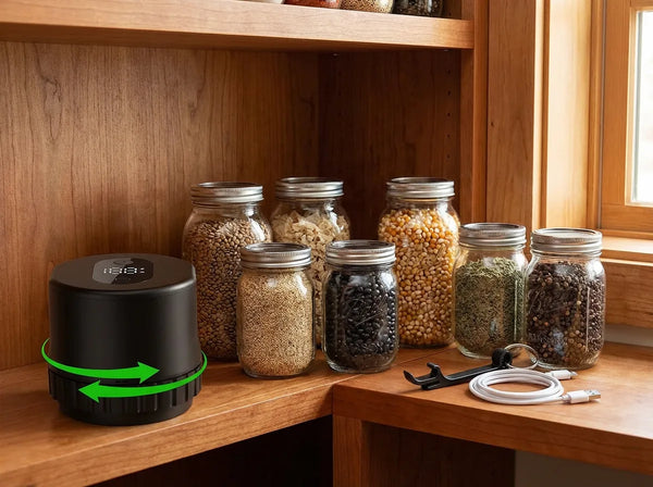 Electric Mason Jar Vacuum Sealer - Cordless Kit - Lifestyle Context